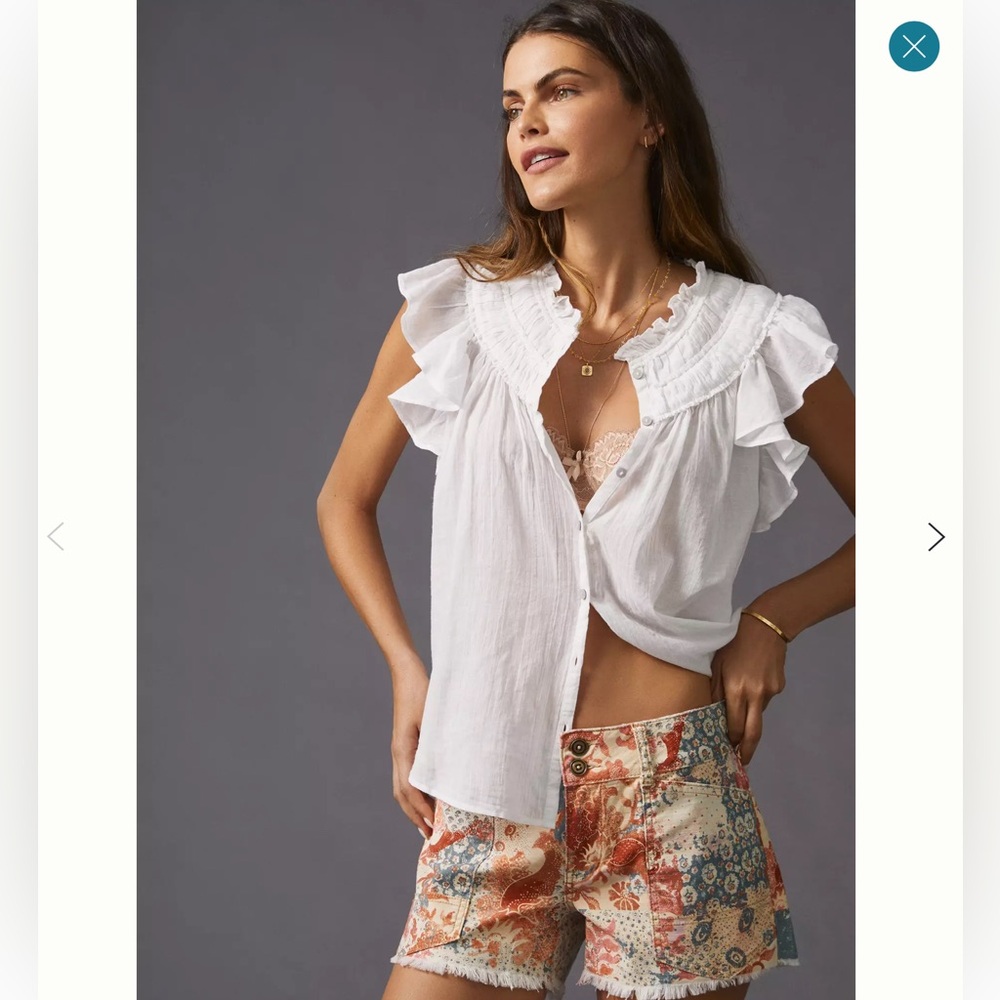 Anthropologie Pilcro The Wanderer Paisley Low Rise Boho Shorts Size 28 - Picture 2 of 14